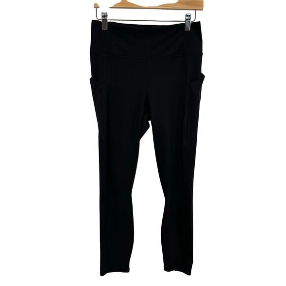 Fabletics Pure Luxe Black Leggings 7/8 with Pockets, High Waisted, Size M/8 - Picture 5 of 8